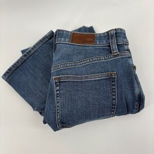 Lands' End Womens Petite Size 2 High Rise Straight Leg Jeans Medium Wash Blue